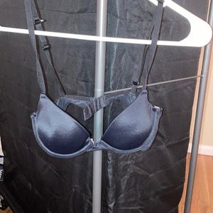 Black satin bra